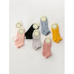 

7 Pairs Lettuce Trim Ankle Socks, Multi a