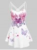 Strappy Butterflies Printed Cami Tank Top -  