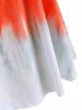 Plus Size Ombre Tie Dye Placket Ruched Tunic Tee -  