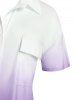 Plus Size Ombre Color Pockets Shirt -  