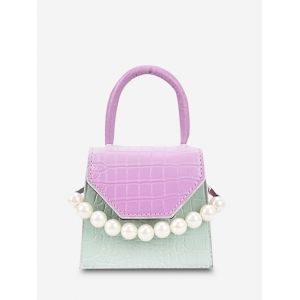 

Ombre Embossed Faux Pearl Mini Crossbody Bag, Mauve