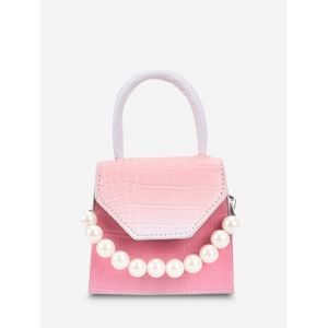 

Ombre Embossed Faux Pearl Mini Crossbody Bag, Pink