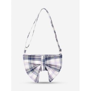 

Bowknot Shape Canvas Shoulder Bag, White