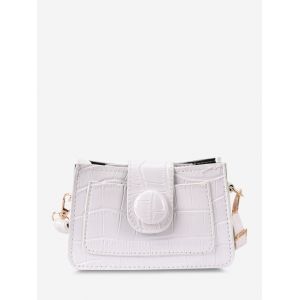 

Embossed Slit Pocket Crossbody Bag, White