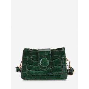 

Embossed Slit Pocket Crossbody Bag, Sea green