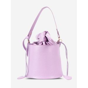 

Embossed Drawstring Tied Bucket Bag, Mauve