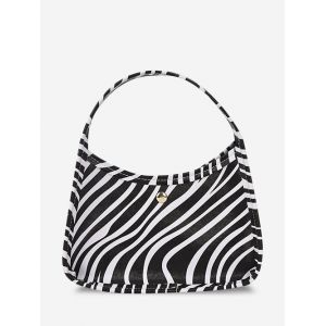 

Animal Print Wide Handle Handbag, Black