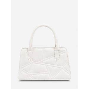 

Quilted Top Handle Chain Crossbody Bag, White