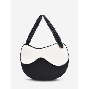 

Irregular Shape Colorblock Shoulder Bag, White