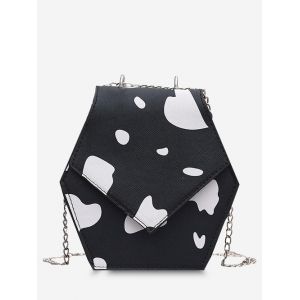 

Hexagonal Cow Print Crossbody Bag, Black