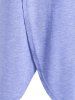 T-shirt Tunique Découpé à Epaule Dénudée de Grande Taille - Bleu clair 3X