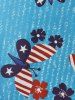 American Flag Butterfly Flowers Print Flare Tank Top -  