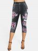 Skinny Mermaid 3D Print Capri Jeggings -  