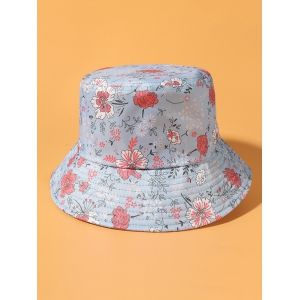 

Flowers Printed Bucket Hat, Light blue