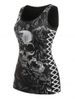 Plus Size Skull Floral Print Gothic Tank Top -  