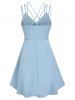 Strappy Ruffle Detail Cinched Dress -  