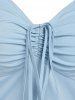 Strappy Ruffle Detail Cinched Dress -  