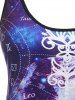 Plus Size Galaxy Astrology Plate Butterfly Back Tank Dress -  