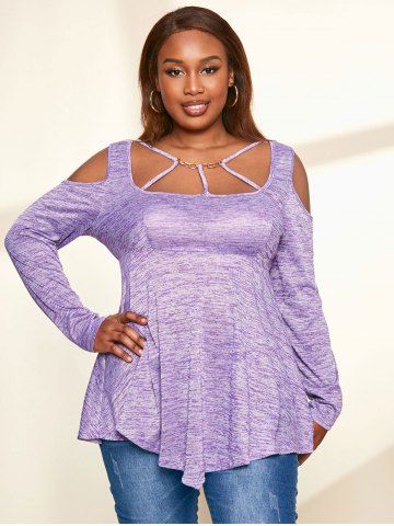 cheap plus size cold shoulder tops