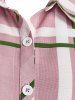 Plus Size Plaid Skirted Round Hem Sleeveless Shirt -  
