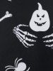 Robe D'Halloween Imprimée Panneau en Dentelle de Grande Taille - Noir L