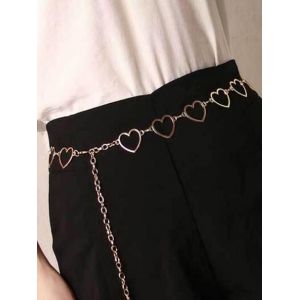 

Cut-Out Heart Waist Chain Belt, Golden