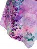 Plus Size & Curve Watercolor Floral Butterfly Ring Cutout Tank Top -  