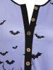 Plus Size Bat Branch Print Halloween Tee -  