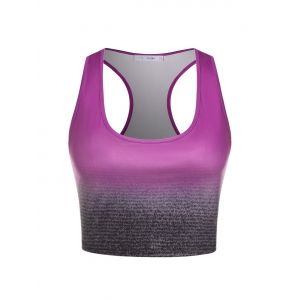 

Plus Size Racerback Ombre Color Crop Top, Purple