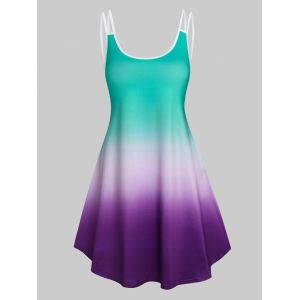 

Sleeveless Ombre Color Tent Dress, Purple