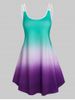 Sleeveless Ombre Color Tent Dress -  