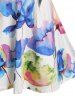 Robe Trapèze à Imprimé Florale à Épaule Dénudée - Multi-A L