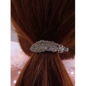 

Feather-Shaped Rhinestone Hair Clip, Silver