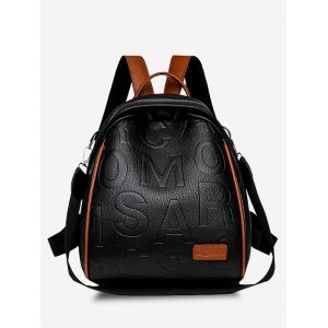 

Letter Embossed Multi Strap Backpack, Bright orange