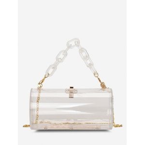 

Cylinder Transparent Chain Crossbody Bag