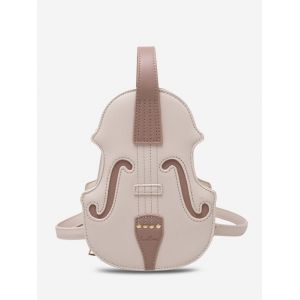

Retro Violin Shape Multi-use Crossbody Bag, White