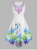 Robe Asymétrique à Imprimé Fleurs et Papillon Grande Taille - Blanc 4X