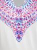 Robe Asymétrique à Imprimé Fleurs et Papillon Grande Taille - Blanc 2X