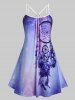 Plus Size Galaxy Tie Dye Ring Cami Dress -  
