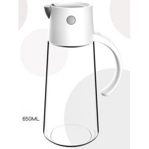 

650ML Automatic Flip Glass Oil Bottle, White
