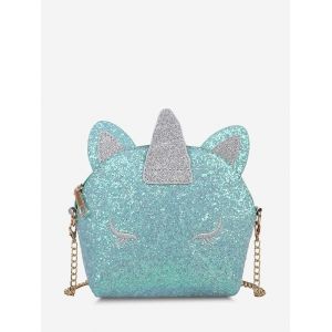 

Chain Glitter Unicorn Shape Crossbody Bag, Dark turquoise