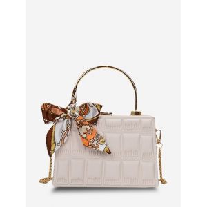 

Embossed Quilted Scarf Rectangle Crossbody Bag, Natural white