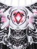 Abstract Butterfly Print Padded Gothic Tankini Set -  