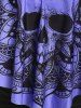 Skull Flower Print Criss-cross Padded Tankini Set -  