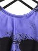 Skull Flower Print Criss-cross Padded Tankini Set -  