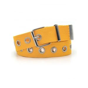 

Canvas Grommet Pin Buckle Belt, Golden brown