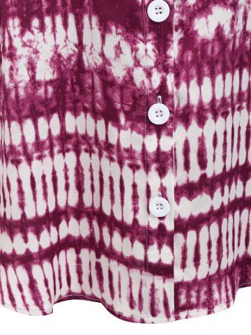 Plus Size Tie-dye Roll Tab Sleeve Long Shirt