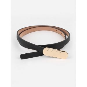 

Gold Tone Circles Waist Belt, Black