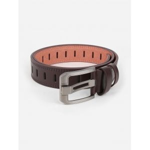 

Minimalistic Faux Leather Buckle Belt, Blood red