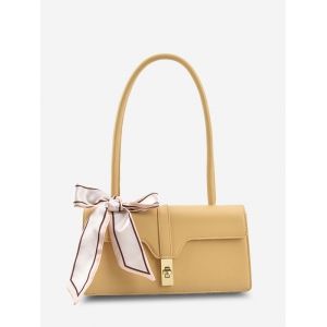 

Scarf Tied Flap Shoulder Bag, Yellow